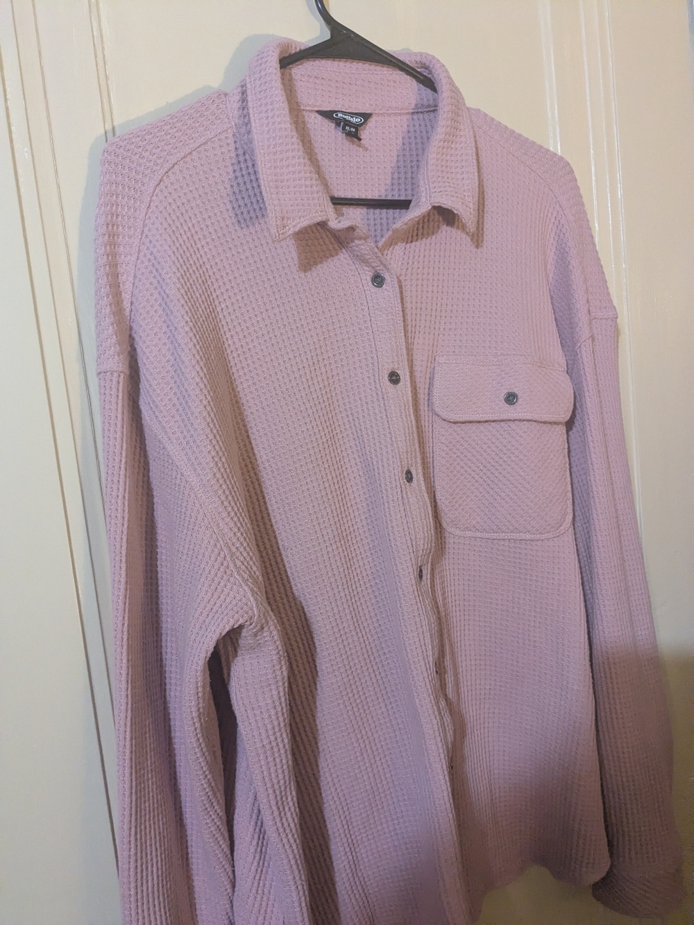 Buffalo David Bitton Women's's Light Pink Waffle Button-Up Shirt Jacket